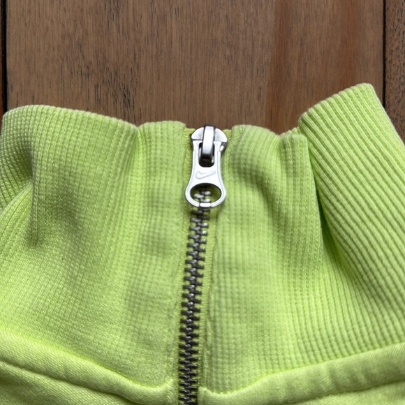 Lk NEW Nike Phoenix fleece crop sweatshirt lime green highlighter yellow sz LG - Picture 6 of 9